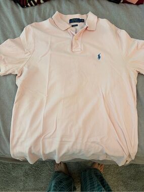 Ralph Lauren Pink Polo with Blue Pony Logo